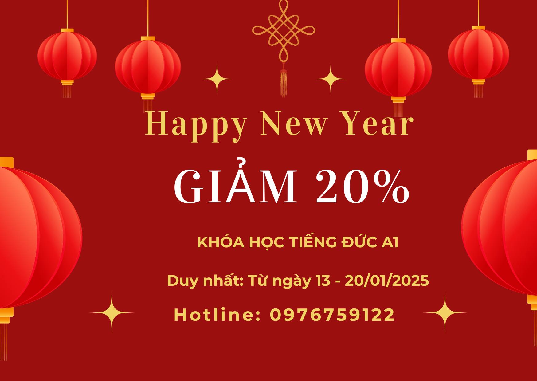 Giảm 20% học phí khóa học tiếng Đức năm 2025